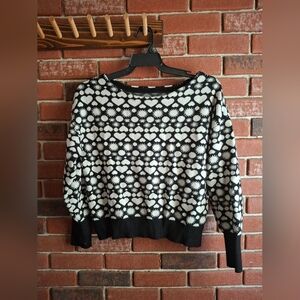 Anthropologie Black and White Crew Neck Sweater